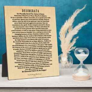 Plaque Photo Desiderata sur planche de bois rustique
