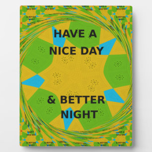 Plaque Photo Design circulaire "Bonne journée et meilleure nuit
