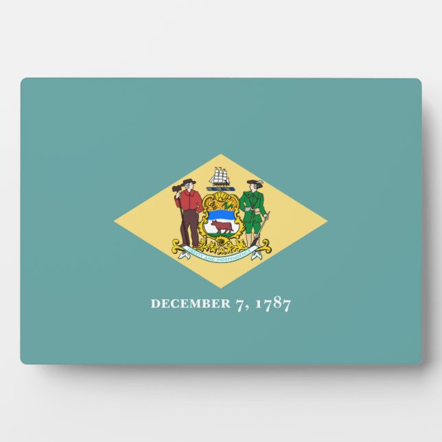 Plaque Photo Design de drapeau d'état du Delaware (Devant)