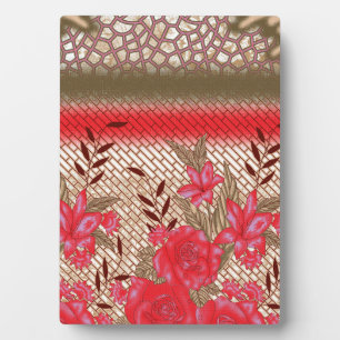 Plaque Photo Design de tissu complexe avec motifs floraux