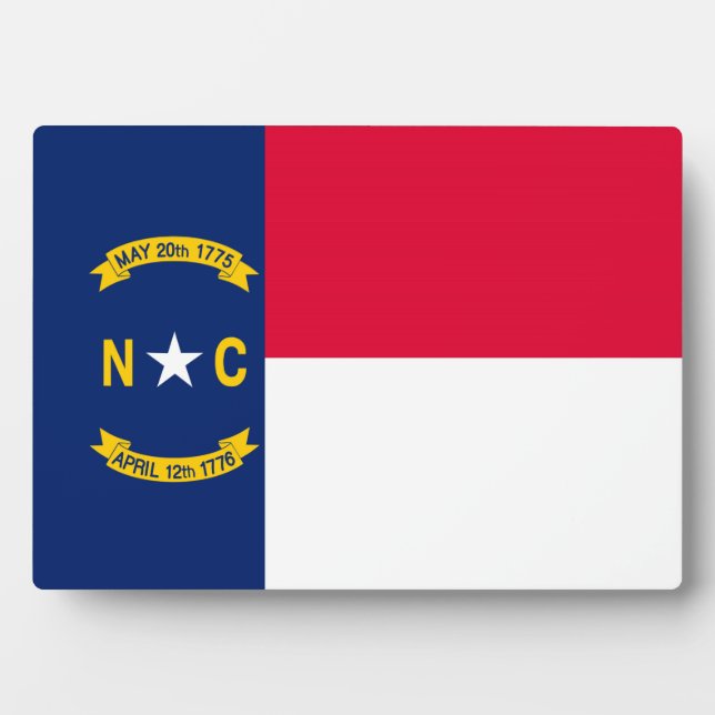 Plaque Photo Design du drapeau de l'État de Caroline du Nord (Devant)