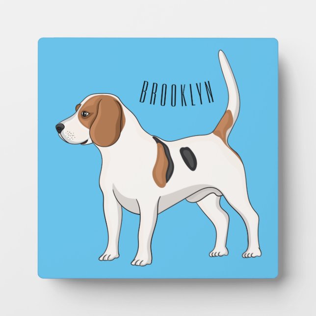 Plaque Photo dessin animé de chien beagle (Devant)