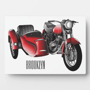 Plaque Photo dessin animé de la moto Sidecar