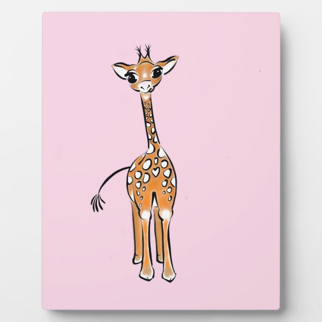 Plaque Photo Dessin de girafe, animaux de safari (Devant)