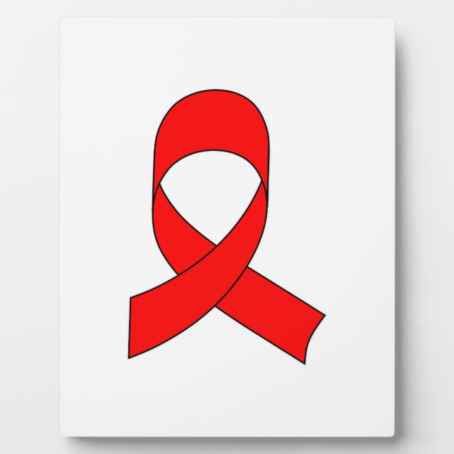 Plaque Photo Dessin de ruban rouge (Devant)