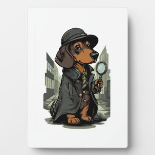 Plaque Photo Détective Dachshund - Chien de résolution de mystè