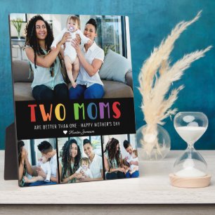 Plaque Photo Deux Moms Sont Meilleures Qu'Une Photo de la Fêt