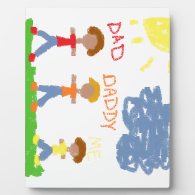 Plaque Photo Deux papas et un fils. (Devant)