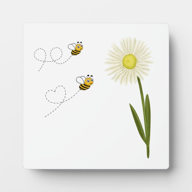 Plaque Photo Deux petites abeilles mignonnes (Devant)