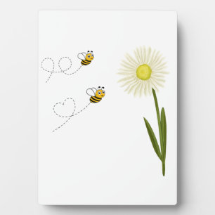 Plaque Photo Deux petites abeilles mignonnes