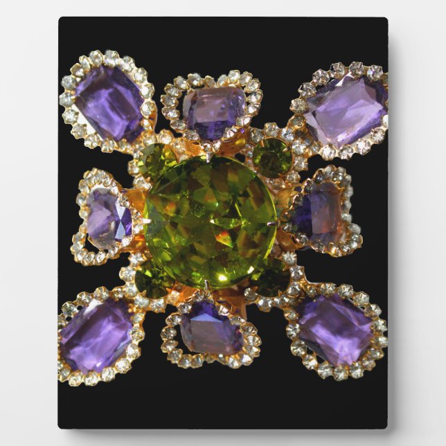 Plaque Photo Diamants d'améthyste violet Emeralds bijoux (Devant)