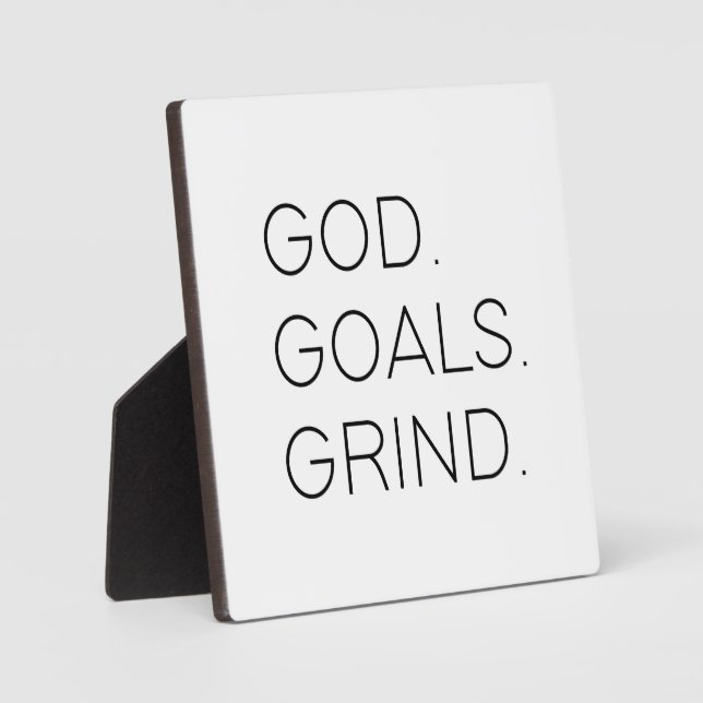 Plaque Photo Dieu Buts Grind Motivational Bureau Signal (Recto)