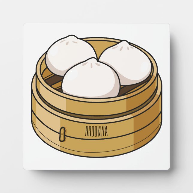 Plaque Photo Dim sum dessin animé (Devant)
