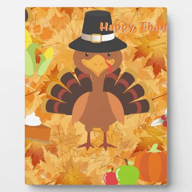 Plaque Photo dinde bon thanksgiving (Devant)