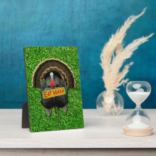 Plaque Photo Dinde de Thanksgiving SlipperyJoe's mange de l'her