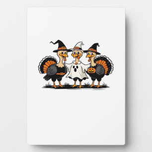 Plaque Photo Dinde Halloween Boo, Dinde de Thanksgiving, Épouva