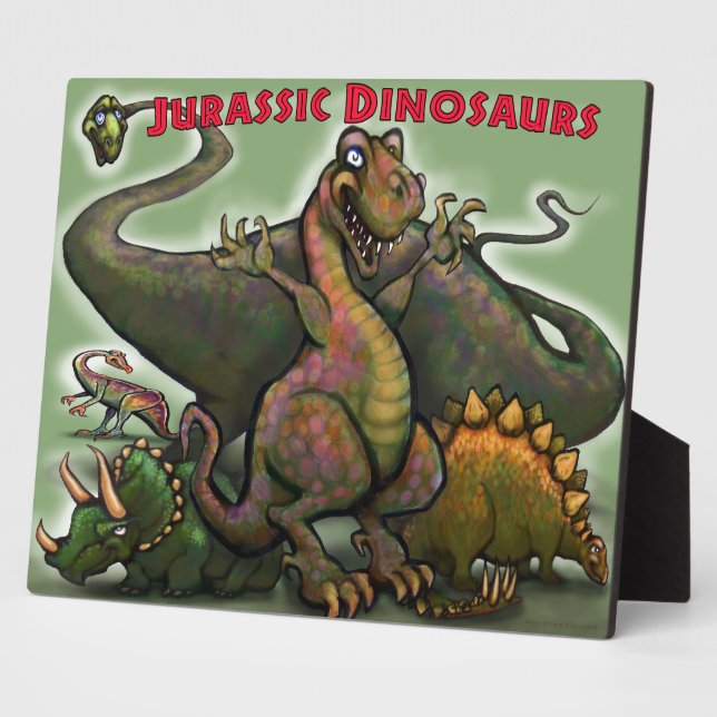 Plaque Photo Dinosaures jurassiques (Côté)