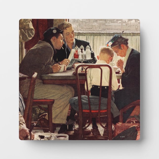 Plaque Photo Dire grâce par Norman Rockwell (Devant)