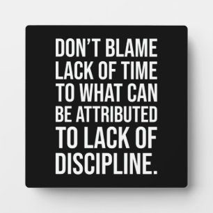 Plaque Photo Discipline vs Manque De Temps - Motivation