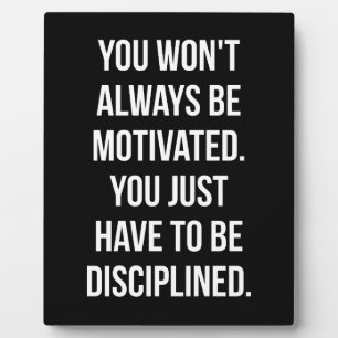Plaque Photo Discipline vs Motivation - Entraînement inspirant