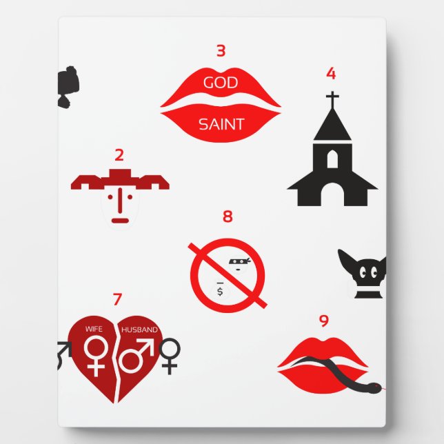 Plaque Photo dix commandements modernes (Devant)