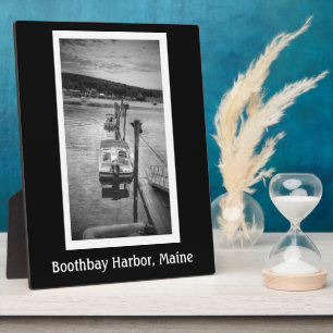 Plaque Photo Dockside Boothbay Harbor 8x10 With Easel