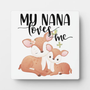 Plaque Photo Doe et Fawn My Nana m'aime