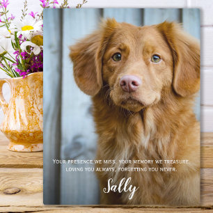 Plaque Photo Dog Memorial Gift- Pet Loss Keepsake- Dog Sympathy