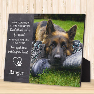 Plaque Photo Dog Memorial- Pet Loss Keepsake - Dog Remembrance