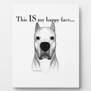 Plaque Photo Dogo Argentino Joyeux Visage