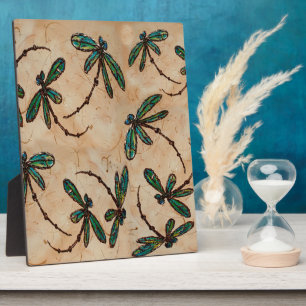 Plaque Photo Dragonflies Crème rustique