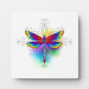 Plaque Photo Dragonfly en arc-en-ciel