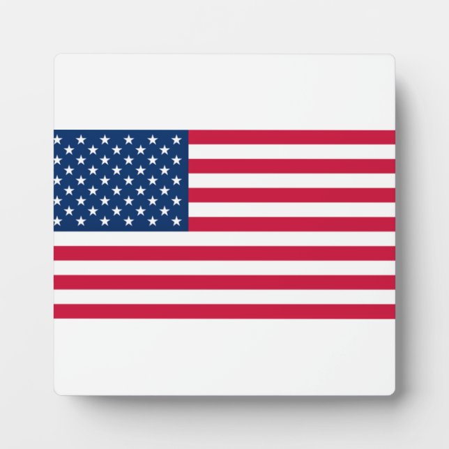 Plaque Photo Drapeau américain - États-Unis d'Amérique - Patrio (Devant)