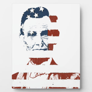 Plaque Photo drapeau américain vintage abraham lincoln