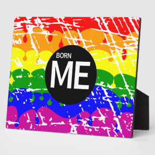 Plaque Photo Drapeau Arc-En-Ciel Gay Né Ainsi
