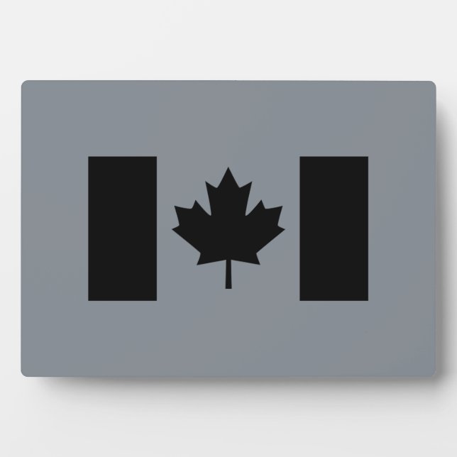 Plaque Photo Drapeau canadien en style noir (Devant)