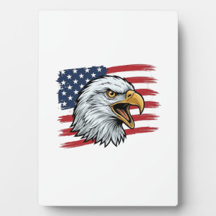 Plaque Photo Drapeau d'aigle patriotique dessin vectoriel vinta
