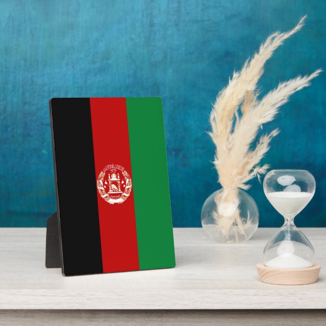 Plaque Photo Drapeau de l'Afghanistan (Côté)