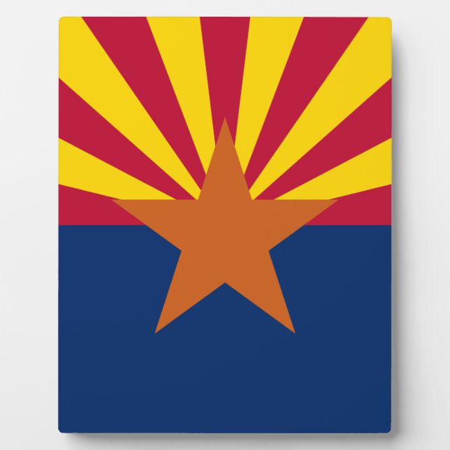 Plaque Photo Drapeau de l'Arizona, Américain L'État du cuivre (Devant)