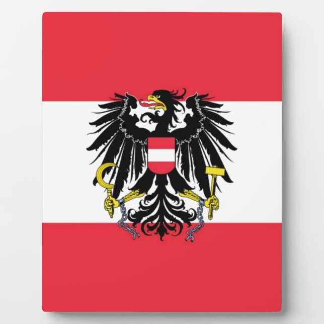 Plaque Photo Drapeau de l'Autriche - Flagge Österreichs (Devant)