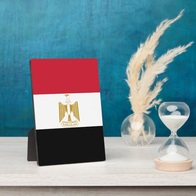Plaque Photo Drapeau de l'Égypte (Côté)