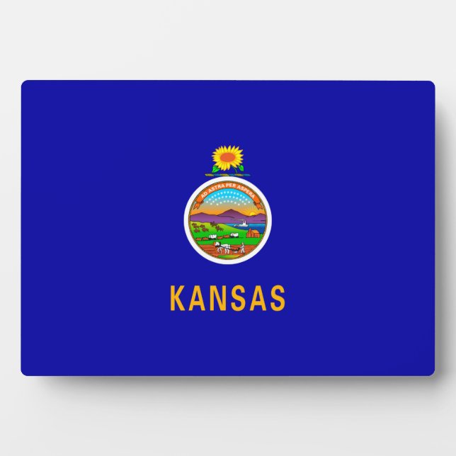 Plaque Photo Drapeau de l'État du Kansas (Devant)