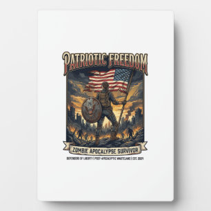 Plaque Photo Drapeau de rouille patriotique Survivant Apocalyps