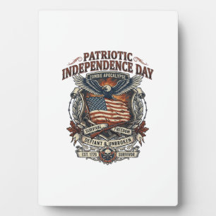 Plaque Photo Drapeau de rouille patriotique Survivant Apocalyps