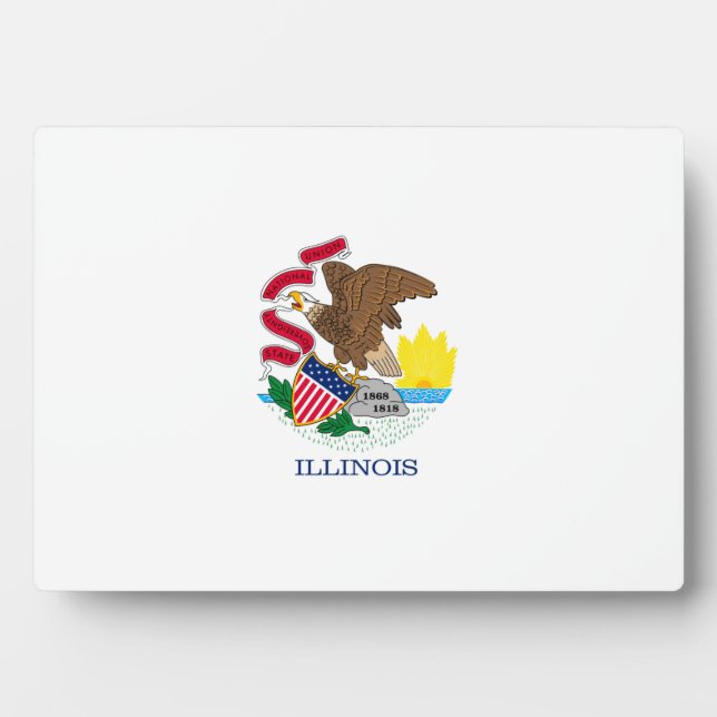 Plaque Photo Drapeau d'État de l'Illinois (Devant)
