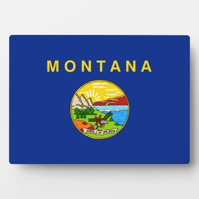 Plaque Photo Drapeau d'État du Montana (Devant)
