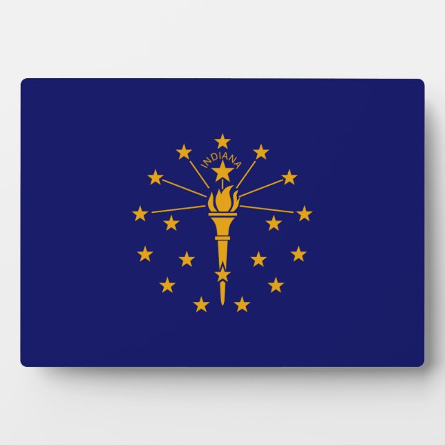 Plaque Photo Drapeau d'état Indiana (Devant)