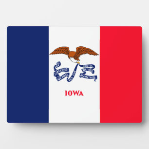 Plaque Photo Drapeau d'État Iowa