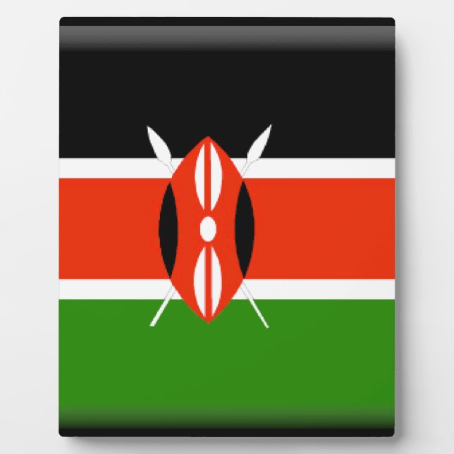 Plaque Photo Drapeau du Kenya (Devant)