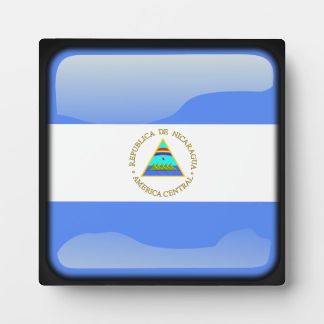 Plaque Photo Drapeau du Nicaragua (Devant)